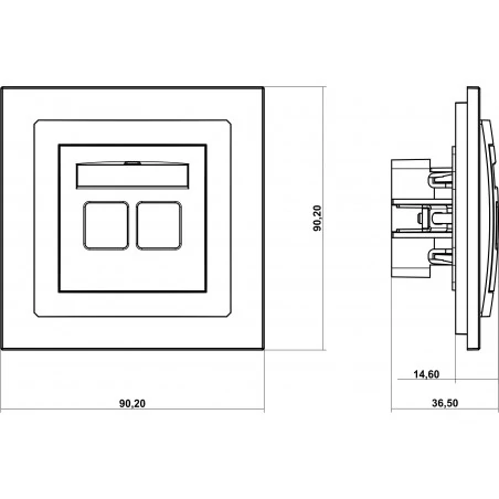 Gniazda-podtynkowe - gniazdo światłowodowe/optyczne podwójne podtynkowe srebrny metalik deco 7dgop-2 karlik 