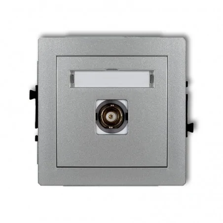 Gniazda-podtynkowe - gniazdo pojedyncze bnc podtynkowe srebrny metalik deco 7dgbnc-1 karlik 