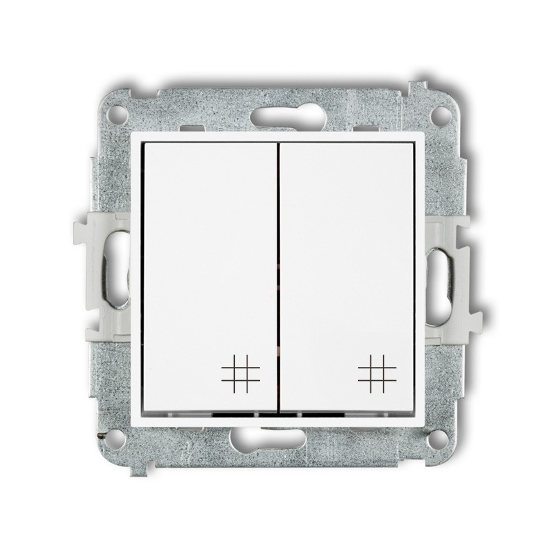Wylaczniki-krzyzowe - włącznik krzyżowy podwójny biały mwp-66 deco mini karlik firmy Karlik 