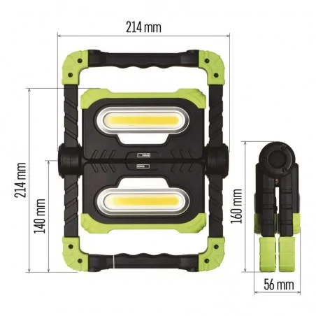 Naswietlacze-led - naświetlacz led 2xcob, 2000lm powerbank 8000mah p4536 emos 1450000320 