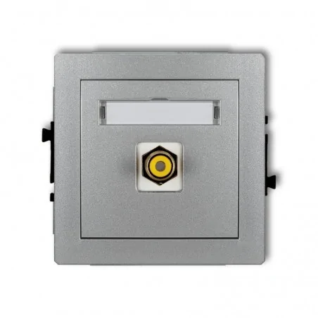 Gniazda-antenowe - gniazdo pojedyncze rca (typu cinch - żółty, pozłacany) srebrny metalik deco 7dgrca-1 karlik 