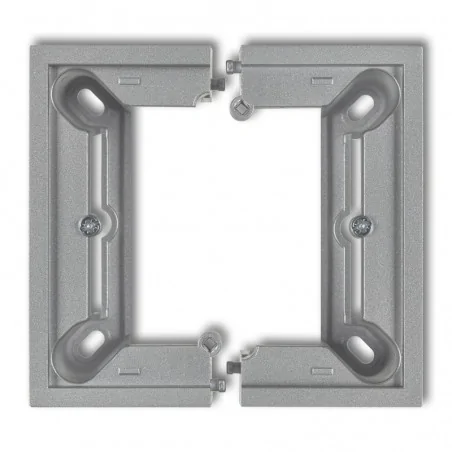 Puszki-natynkowe - puszka natynkowa pojedyncza składana srebrny metalik deco/mini 7dpu-1 karlik 