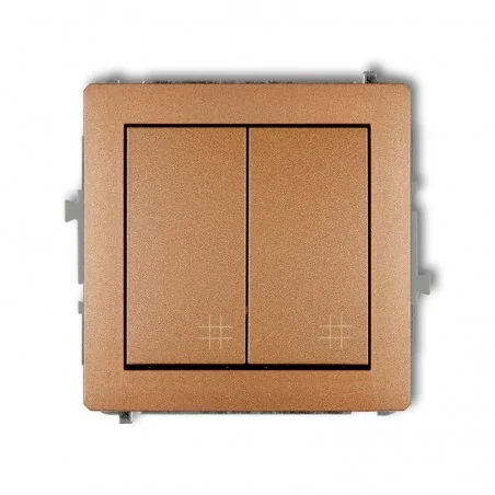 Wylaczniki-krzyzowe - włącznik krzyżowy podwójny złoty metalik deco 8dwp-66 karlik 