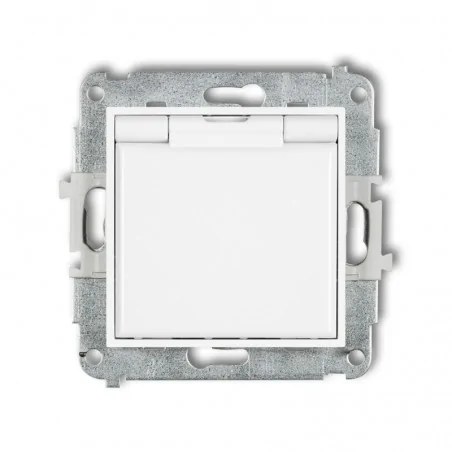 Gniazda-pojedyncze-podtynkowe - mgpb-1zp białe gniazdo hermetyczne z klapką ip44 mini karlik 