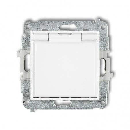 Gniazda-pojedyncze-podtynkowe - mgpb-1p białe gniazdo hermetyczne schuko z klapką ip44 mini karlik 