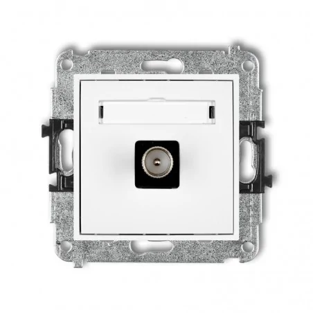 Gniazda-antenowe - białe gniazdo antenowe pojedyncze tv mgtv-1 mini karlik 