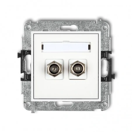 Gniazda-antenowe - gniazdo antenowe typu f podwójne sat pozłacane mgf-2.1 mini karlik 