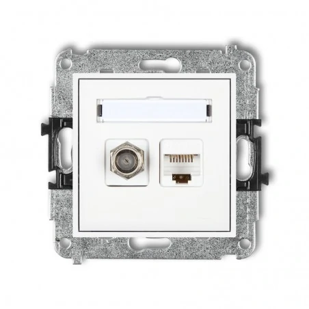 Gniazda-antenowe - gniazdo antenowe typu f sat plus komputerowe rj45 kat 6 mgfk-3 mini karlik 