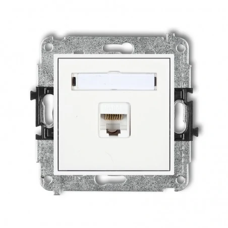 Gniazda-komputerowe - gniazdo komputerowe kat.5 rj45 pojedyncze białe ekranowane mgk-1e mini karlik 