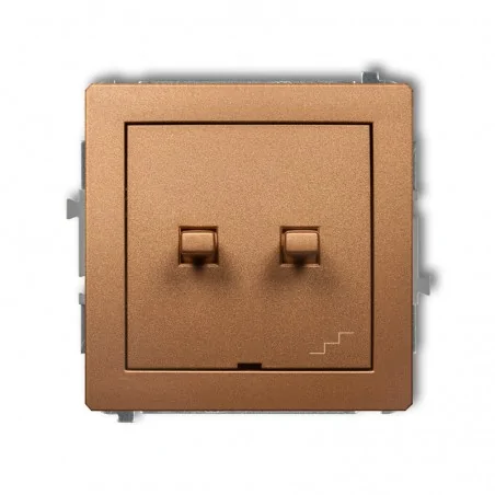 Wylaczniki-amerykanskie - podwójny włącznik schodowy amerykański w kolorze złotym deco 8dwpus-33 karlik 