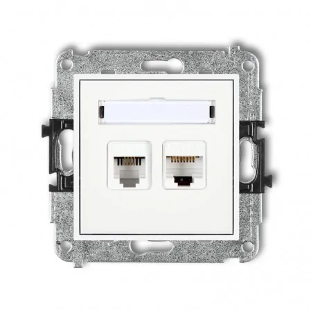 Gniazda-komputerowo-telefoniczne - gniazdo komputerowe rj45 kat. 5 plus telefoniczne rj11 mgtk mini karlik 