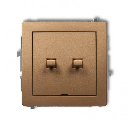 Wylaczniki-amerykanskie - włącznik jednobiegunowy ze schodowym amerykański złoty metalik bez piktogramów (osobne zasilanie) deco 8dwpus-10.21 karlik 