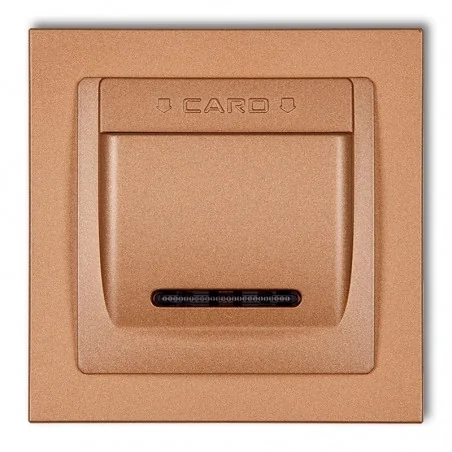 Wlaczniki-hotelowe - włącznik hotelowy z ramką podtynkowy złoty metalik deco 8dsh-1 karlik 