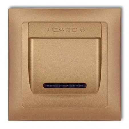 Wlaczniki-hotelowe - włącznik hotelowy podtynkowy z ramką złoty metalik deco soft 8dshso-1 karlik 