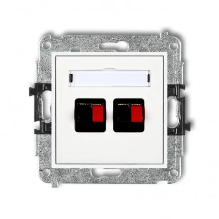 Gniazda-glosnikowe - gniazdo głośnikowe podwójne białe mgg-2 mini karlik 