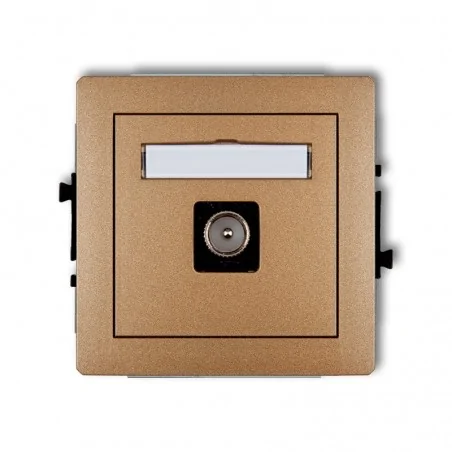 Gniazda-antenowe - gniazdo antenowe tv pojedyncze podtynkowe do ramki złoty metalik deco 8dgtv-1 karlik 