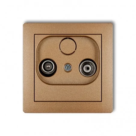 Gniazda-antenowe - gniazdo antenowe rtv końcowe 2db złoty metalik deco 8dg2k karlik 