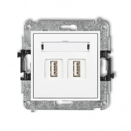 Ladowarki-usb - gniazdo usb podwójne białe usb-aa 2.0 mgusb-2 mini karlik 
