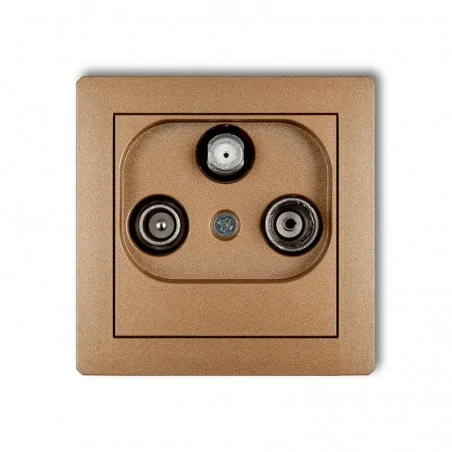 Gniazda-antenowe - gniazdo antenowe rtv-sat końcowe (2 wejścia antenowe) złoty metalik deco 8dgst karlik 