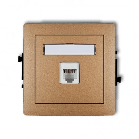 Gniazda-telefoniczne - gniazdo telefoniczne rj11 złoty metalik deco 8dgt-1 karlik 