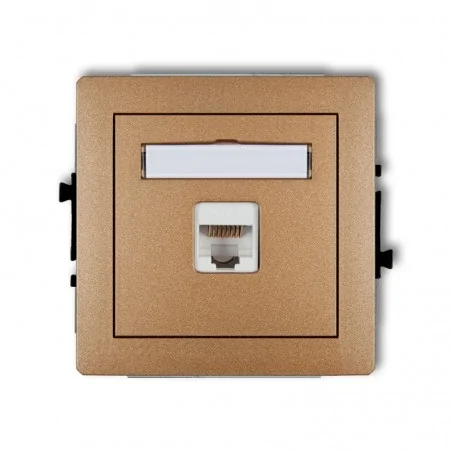Gniazda-komputerowe - gniazdo komputerowe pojedyncze rj45 kat.6 8-stykowe złoty metalik deco 8dgk-5 karlik 