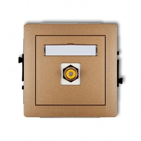 Gniazda-antenowe - gniazdo pojedyncze rca (typu cinch - żółty, pozłacany) złoty metalik deco 8dgrca-1 karlik 