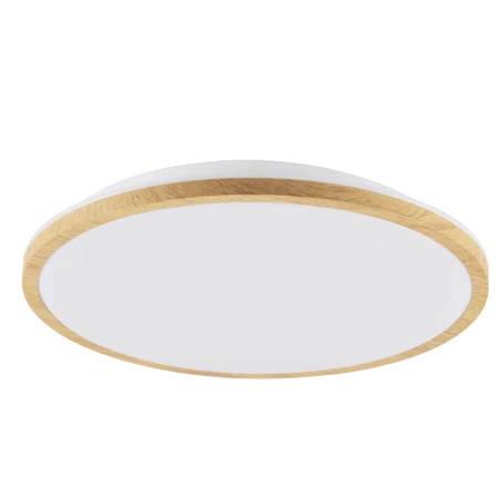 Plafony - plafoniera led w drewnianej obudowie neutralne światło 24w woody 40cm polux 
