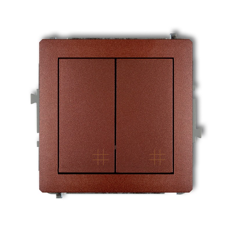 Wylaczniki-krzyzowe - włącznik krzyżowy podwójny brązowy metalik deco 9dwp-66 karlik firmy Karlik 