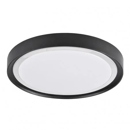 Plafony - czarny plafon led okrągły 15w neutralny perse 30 319111 polux 