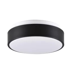 Plafony - okrągły plafon led czarny/biały 15w 4000k rene 317445 polux 