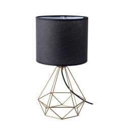 Lampki-nocne - lampka stołowa geometryczna czarno-złota na żarówkę e27 hira 318602 polux