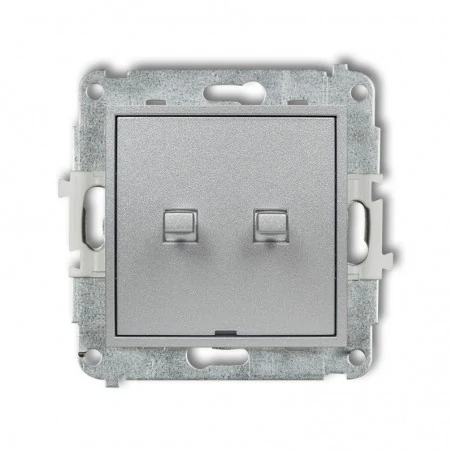 Wylaczniki-amerykanskie - włącznik amerykański podwójny srebrny dzwonkowy osobne zasilanie mini 7mwpus-44.1 karlik 