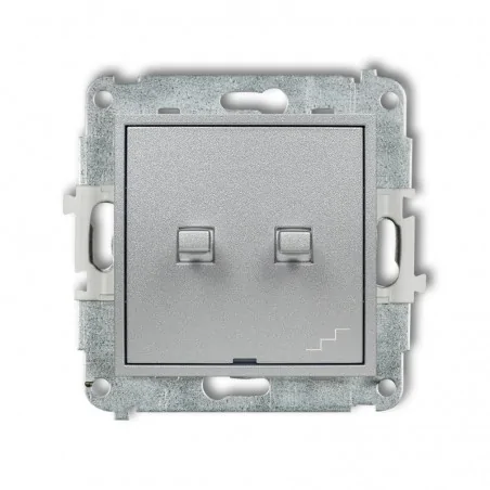 Wylaczniki-schodowe - 7mwpus-10.1 srebrny włącznik amerykański pojedynczy plus schodowy wspólne zasilanie karlik mini 