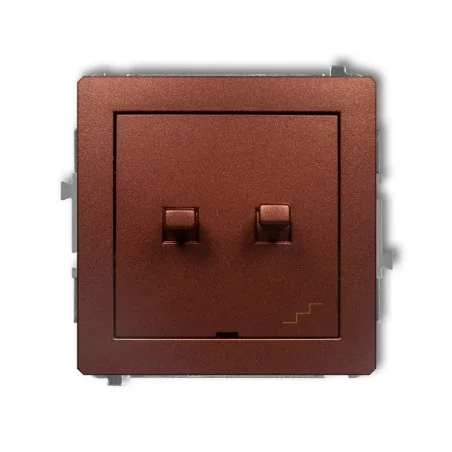 Wylaczniki-amerykanskie - włącznik jednobiegunowy ze schodowym (wspólne zasilanie) brązowy metalik deco 9dwpus-10.1 karlik 