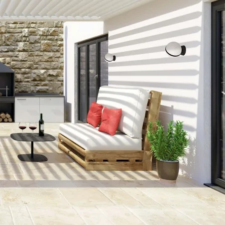 Kinkiety-ogrodowe - kinkiet ogrodowy czarno-biały 1xe27 ip44 circulo eko6641 eko-light 