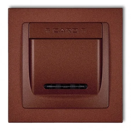 Wlaczniki-hotelowe - włącznik hotelowy z ramką podtynkowy brązowy metalik deco 9dsh-1 karlik 