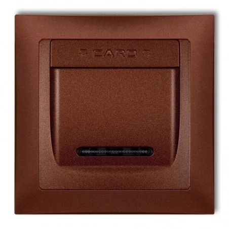 Wlaczniki-hotelowe - włącznik hotelowy podtynkowy z ramką brązowy metalik deco soft 9dshso-1 karlik 