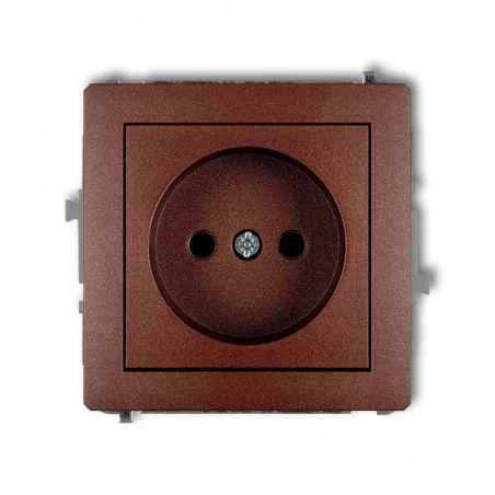 Gniazda-pojedyncze-podtynkowe - pojedyncze gniazdo bez uziemienia brązowy metalik deco 9dgp-1p karlik 