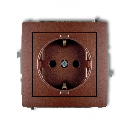 Gniazda-elektryczne - gniazdo pojedyncze z/u schuko przesłony torów brązowy metalik deco 9dgp-1sp karlik 