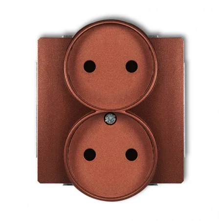 Gniazda-podwojne-podtynkowe - brązowe gniazdo podwójne bez uziemienia do ramek deco soft 9dgprso-2p karlik 