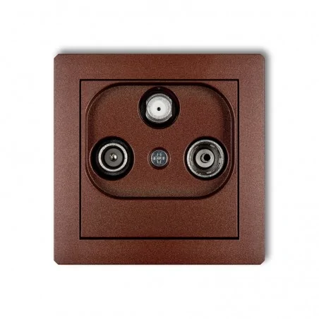 Gniazda-antenowe - gniazdo abonenckie rtv-sat końcowe multimedialne (internet) brązowy metalik deco 9dgm karlik 