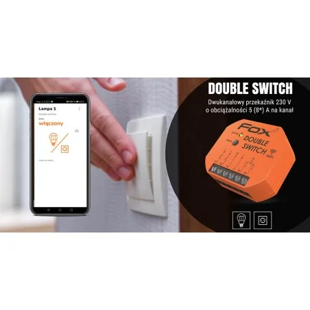 Przekazniki-i-akcesoria - przekaźnik podwójny do puszki fi60 230v fox wi-fi 230v double switch f&f 