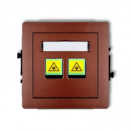 Gniazda-podtynkowe - gniazdo światłowodowe/optyczne podwójne podtynkowe brązowy metalik deco 9dgop-2 karlik 