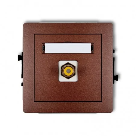 Gniazda-antenowe - pojedyncze gniazdo rca (typu cinch - żółty, pozłacany) brązowy metalik deco 9dgrca-1 karlik 