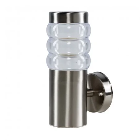 Kinkiety-ogrodowe - kinkiet srebrny ze stali nierdzewnej 13w e27 ip44 vo0550 volteno 