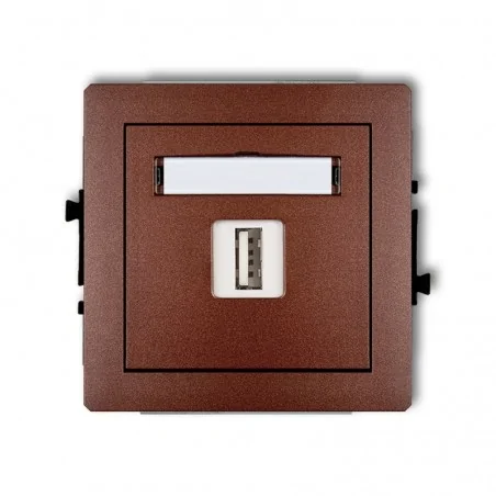 Ladowarki-usb - pojedyncze gniazdo usb w kolorze brązowym usb-aa 2.0 deco 9dgusb-1 karlik 