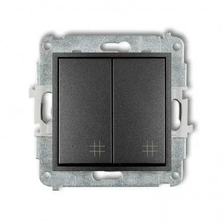 Wylaczniki-krzyzowe - włącznik krzyżowy podwójny grafitowy 11mwp-66  mini karlik 
