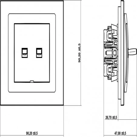 Wylaczniki-amerykanskie - wyłącznik dwubiegunowy w stylu amerykańskim grafitowy 11dwpus-9 deco karlik 