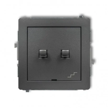 Wylaczniki-amerykanskie - włącznik jednobiegunowy ze schodowym (wspólne zasilanie) grafitowy deco 11dwpus-10.1 karlik 