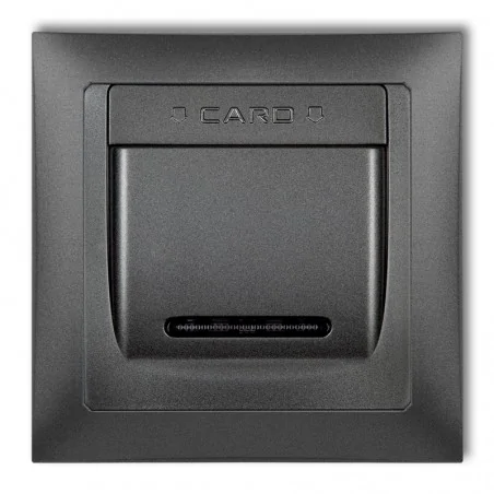 Wlaczniki-hotelowe - grafitowy włącznik hotelowy podtynkowy z ramką deco soft 11dshso-1 karlik 